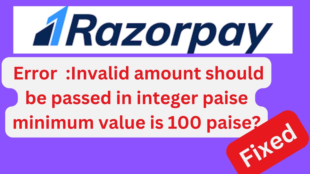 The amount must be an integer